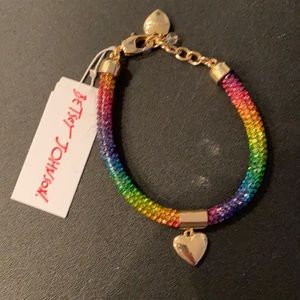 Betsy johnson rainbow heart bracelet